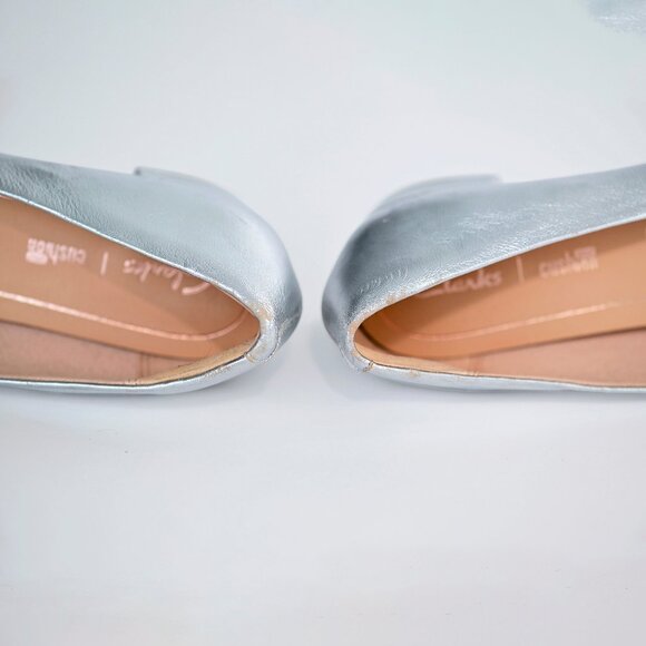 Clarks Orabella Alice Silver low heels size 7.5 - Picture 9 of 13